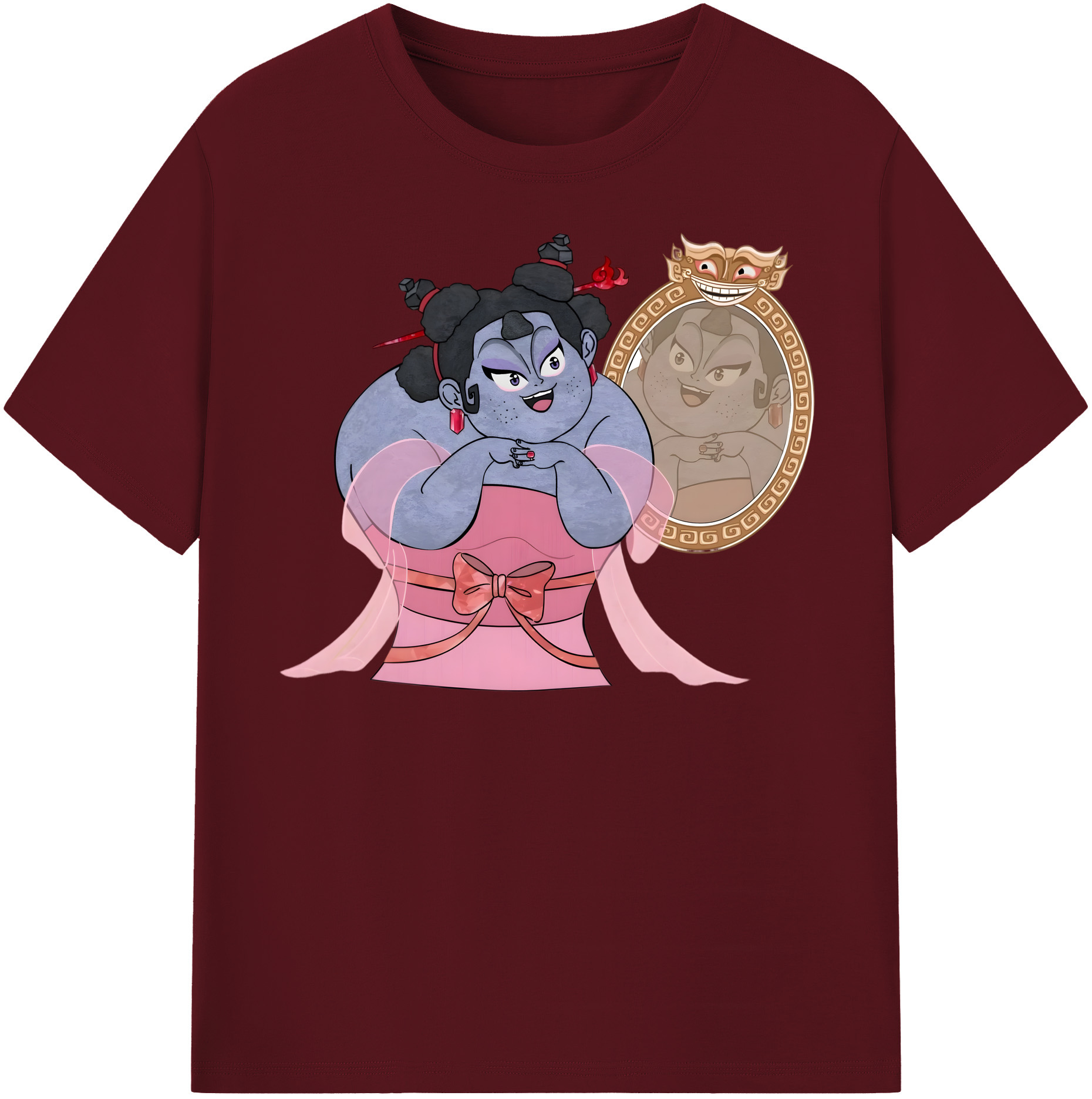（画像用） Ne Zha 2 ナタ 魔童の大暴れ 綿100％半袖Tシャツ（フロントプリント）
